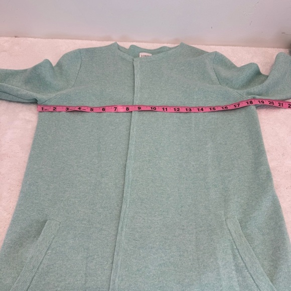 J Crew Vanessa Longline Open Front Cardigan Sweater Coat XXS Mint Green AC619 - Picture 10 of 12